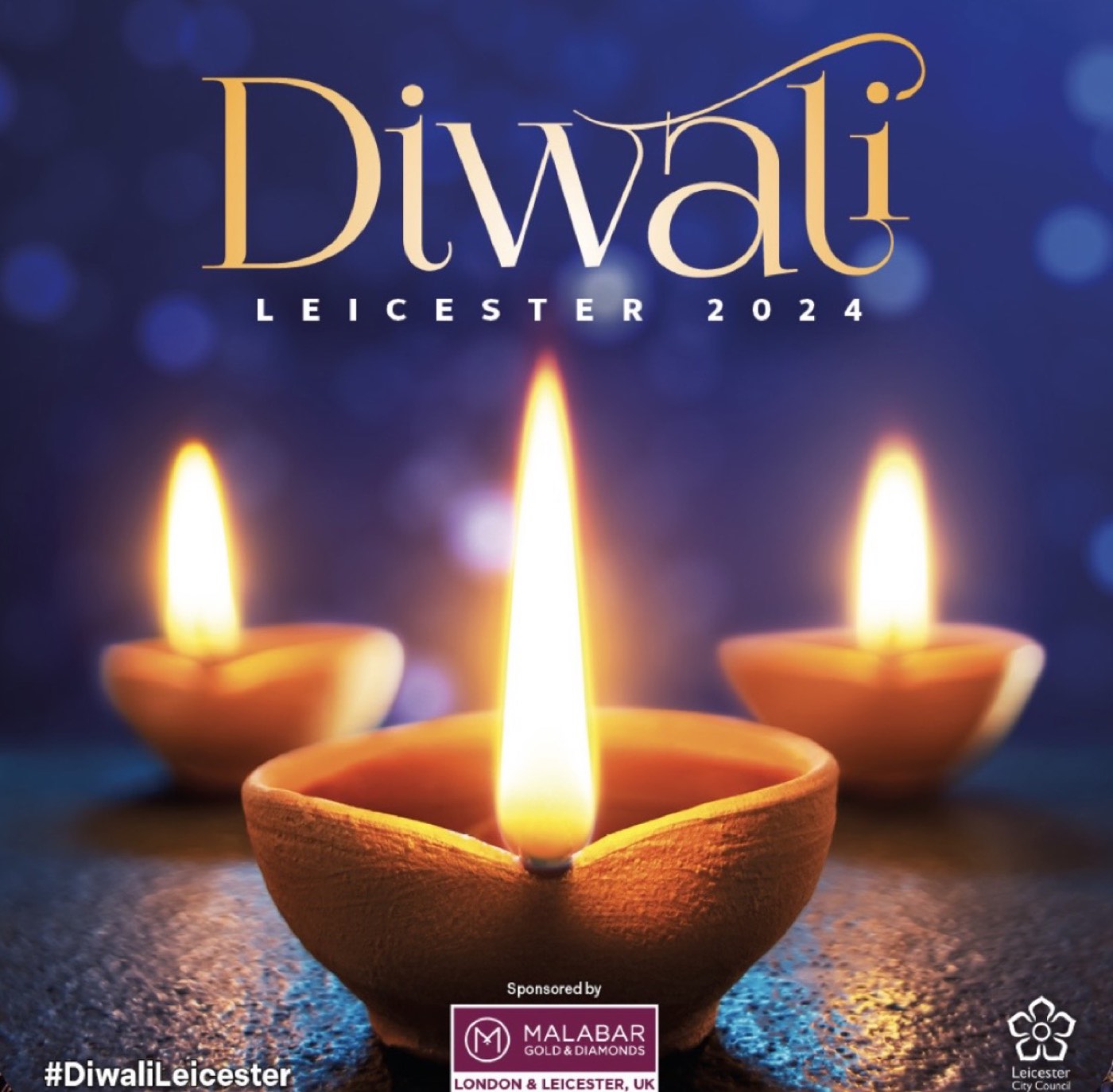 Diwali Leicester 2024 event poster.